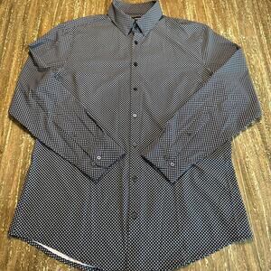 Mizzen + Main Leeward Long Sleeve Button Down Dress Shirt Navy Men’s Size L Trim